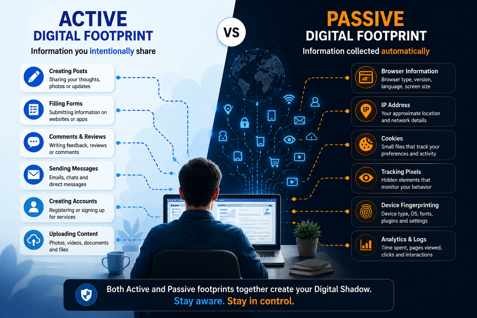 Active vs Passive Digital Footprints Explained