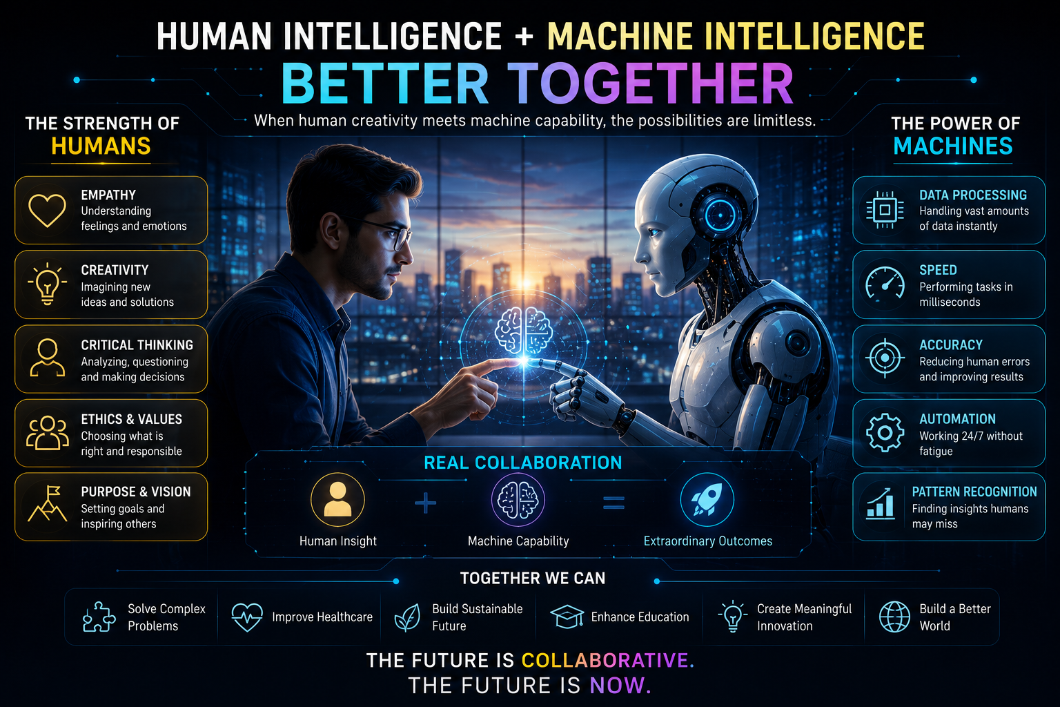 Human Intelligence and Machine Intelligence Working Together for the Future