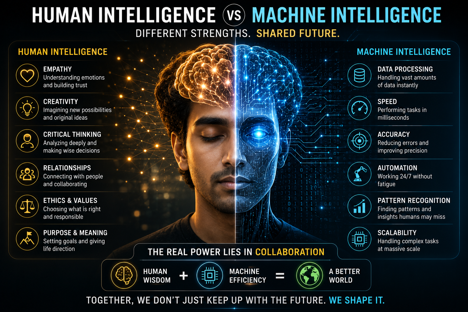 Human Intelligence vs Machine Intelligence - Different Strengths, Shared Future