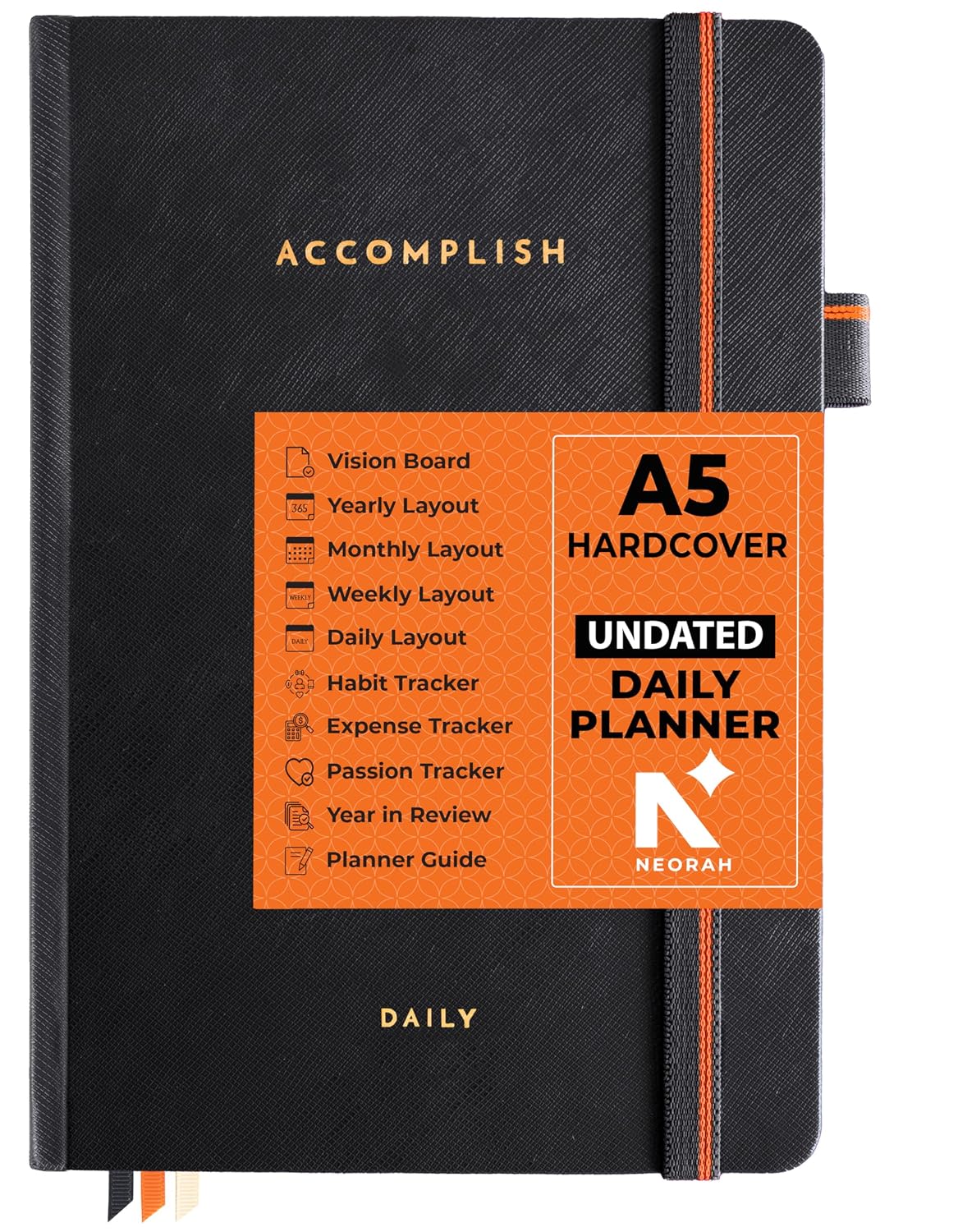 NEORAH ACCOMPLISH A5 Undated Daily Productivity Planner