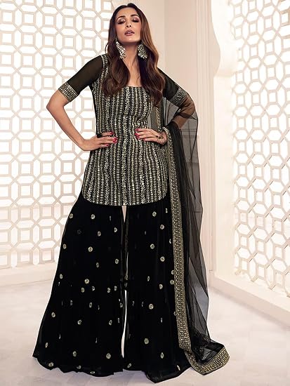 Fashion Basket Georgette Embroidered Kurta Set for Women