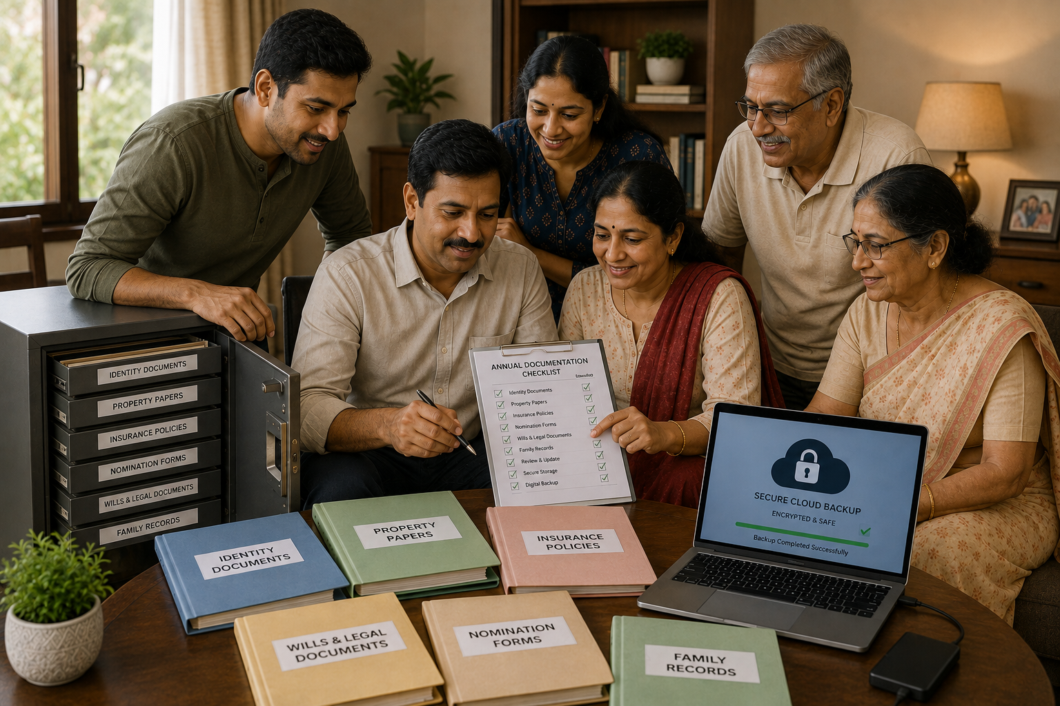 Annual Family Document Review and Secure Digital Backup for Future Preparedness