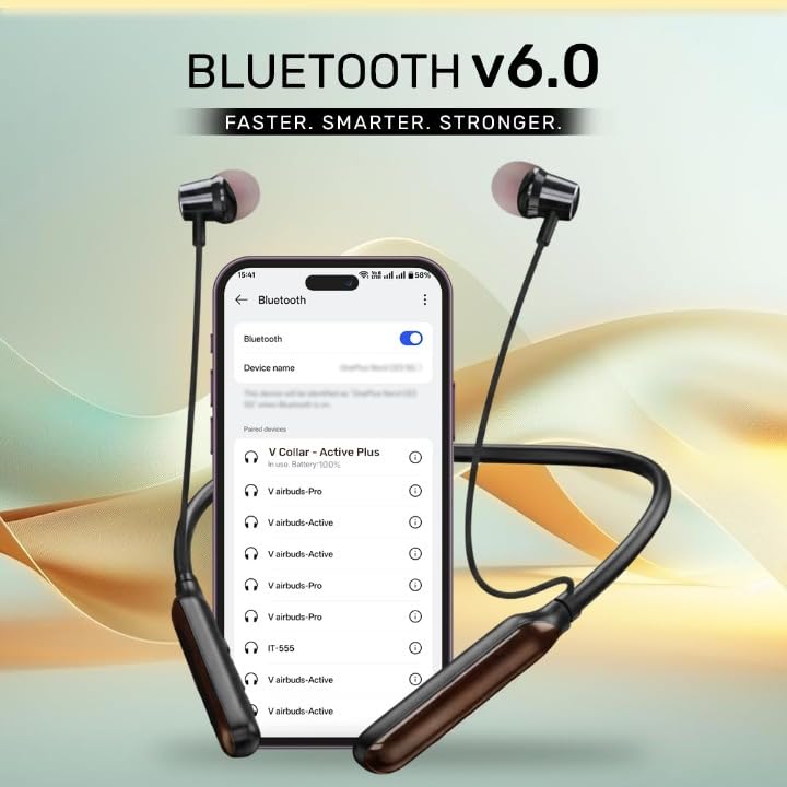 Bluetooth 5.4 Wireless Neckband with 130 Hours Standby