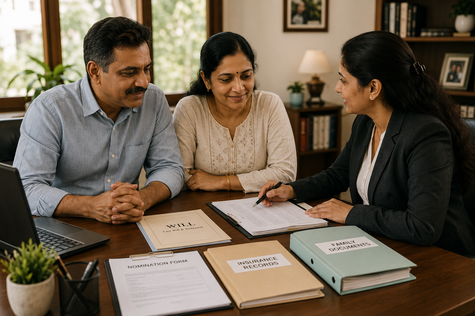 Family Discussing Wills and Nominations with a Legal Professional