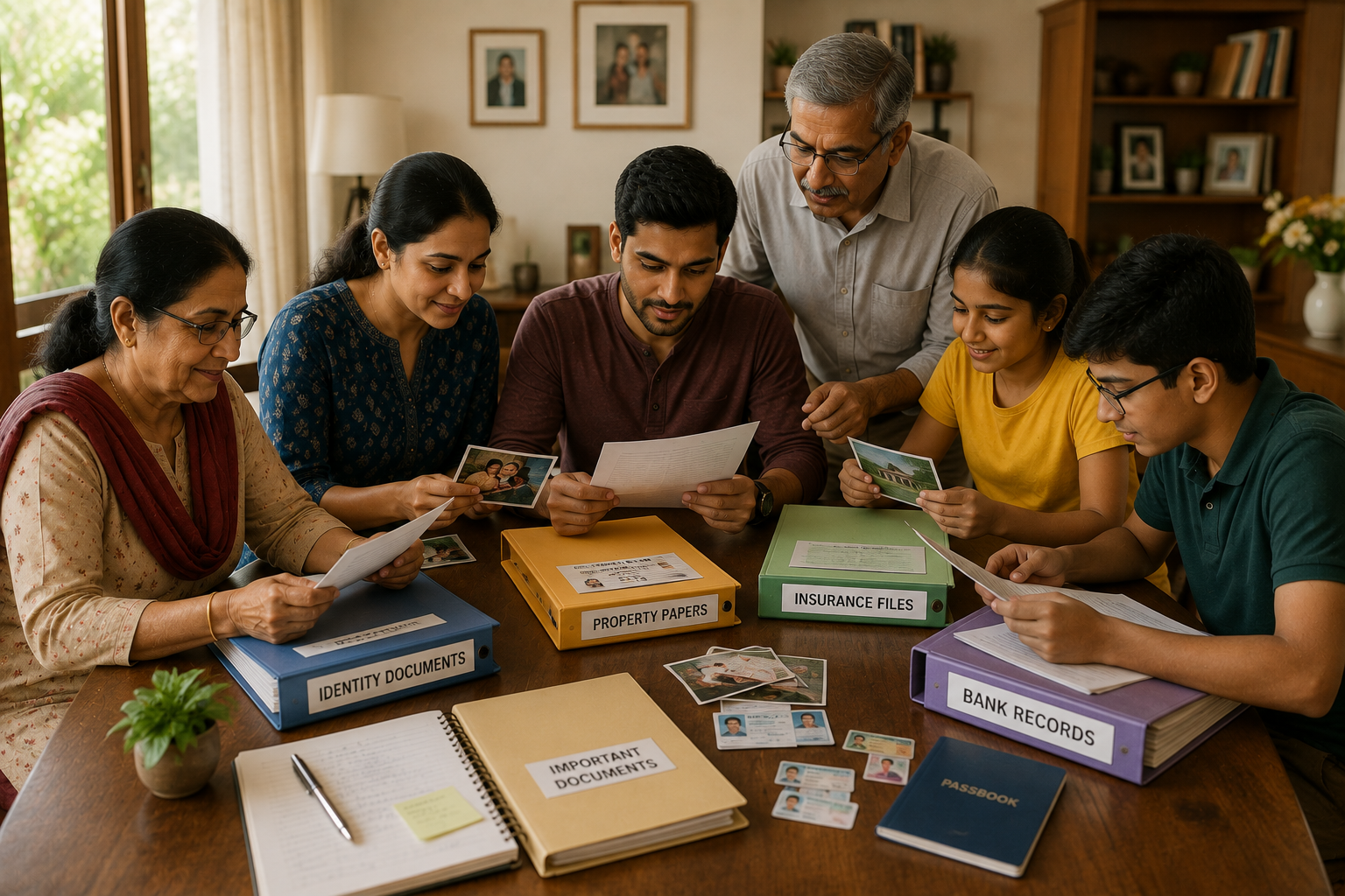 Family Organising Important Legal Documents Together for a Secure Future