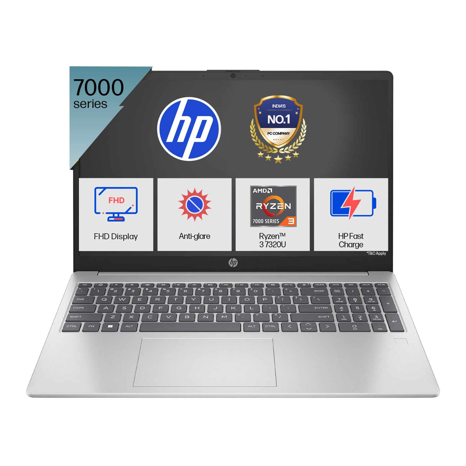 HP 15 AMD Ryzen 3 7320U 8GB RAM 512GB SSD