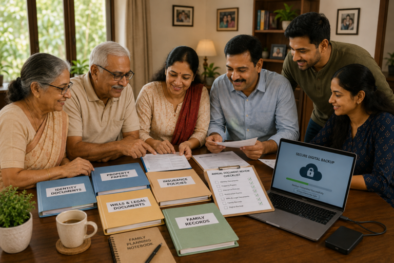 Legal Awareness for Every Family through organized identity documents, property papers, nominations, wills, and family records.