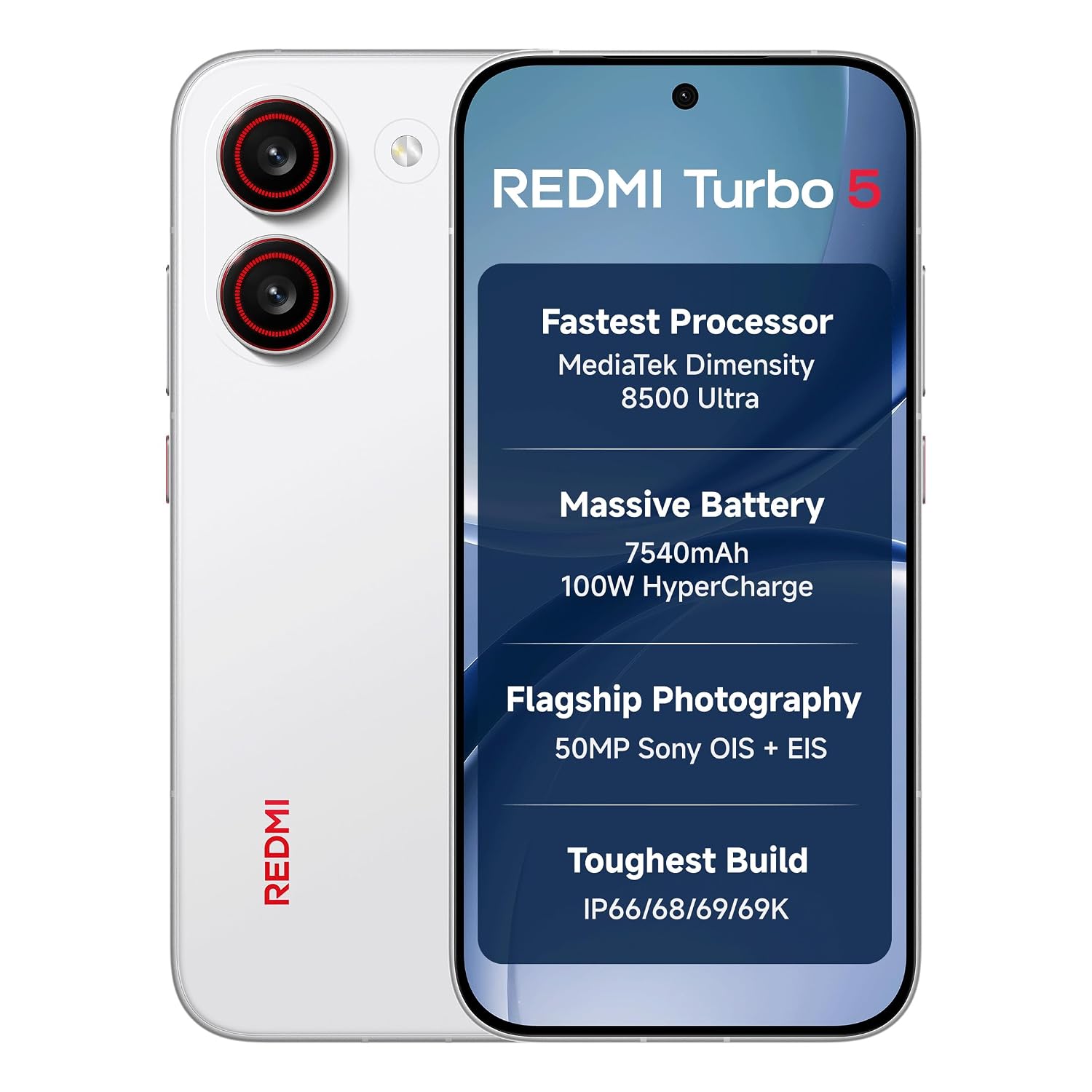REDMI Turbo 5 Turbo White 8GB RAM 256GB Storage