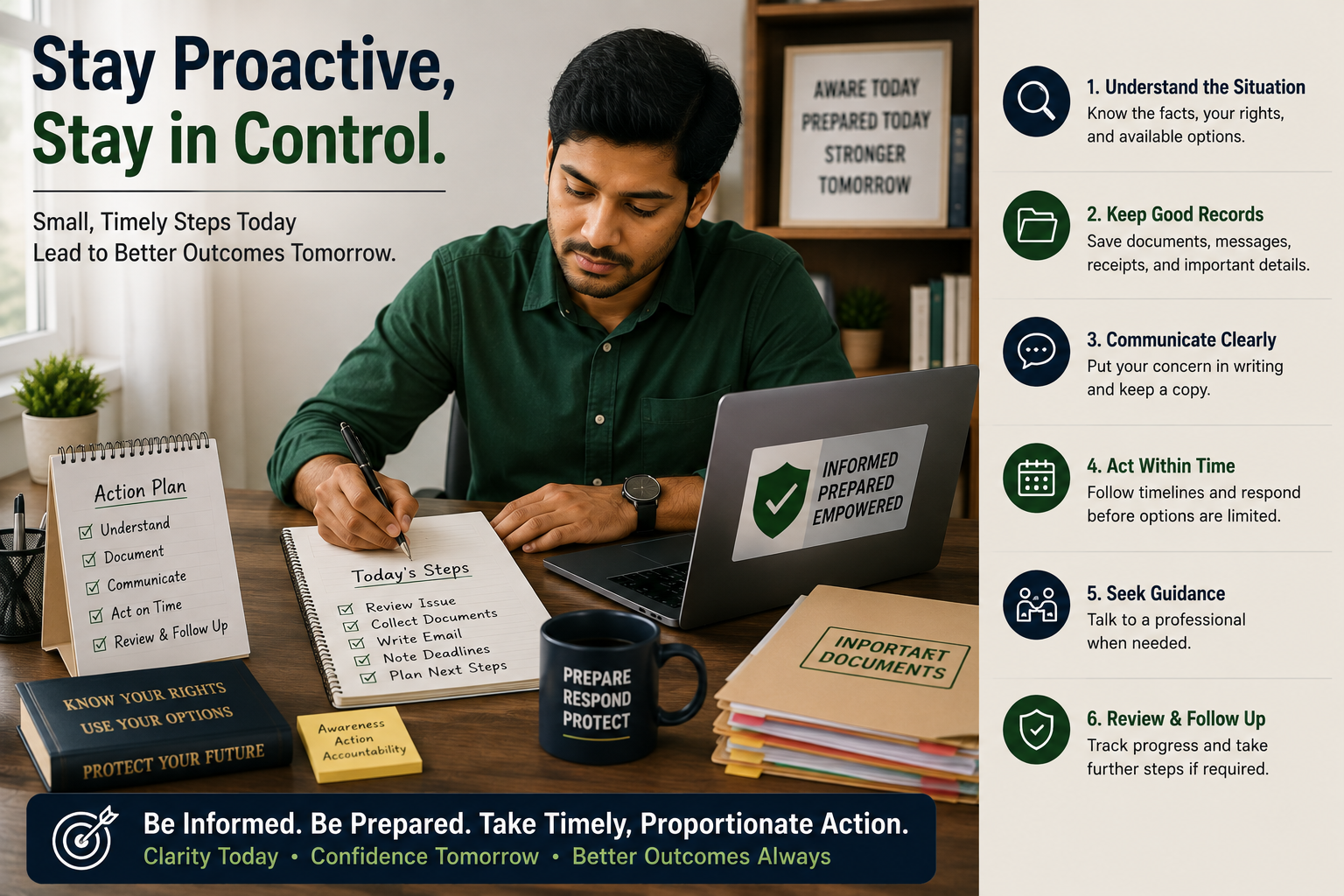 Stay Proactive Take Timely and Proportionate Action