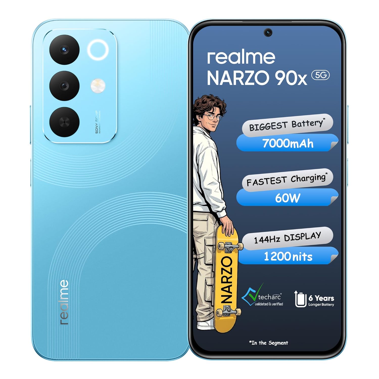 realme NARZO 90x 5G Aqua Blue 6GB RAM 128GB Storage