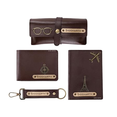 AICA Personalised Gift for Man Custom Name Wallet Accessories Combo Set