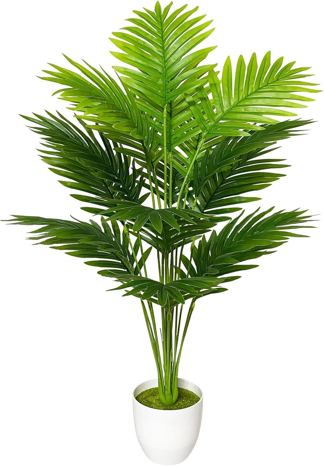 Dekorly Artificial Tropical Palm Tree with White Pot