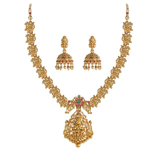 CUTE GOLD Antique Oxidised Plating Necklace with Earring