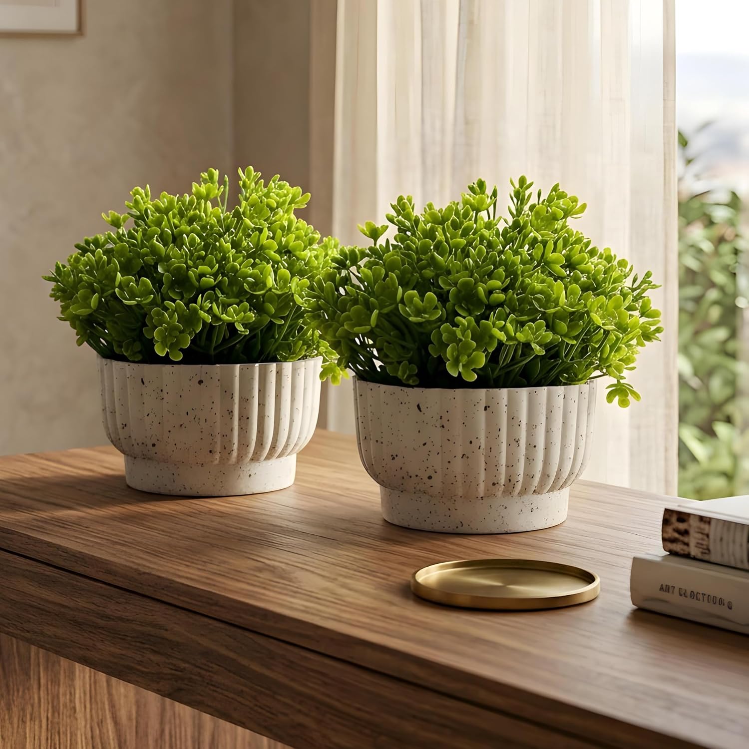Artificial Plant with Plastic Pot Set of 2