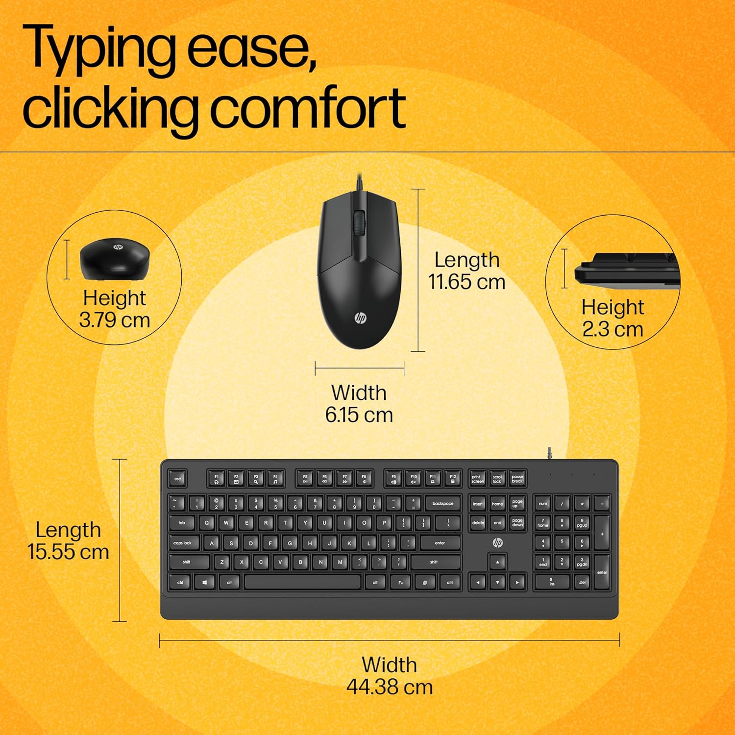 HP KM 180 wired keyboard and mouse combo